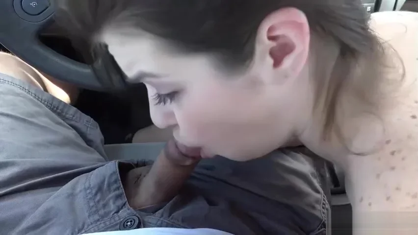 Anastasia Rose gives a blowjob on a road trip