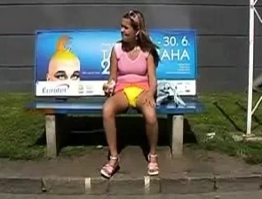 Busty Czech amateur fucks outdoor in public