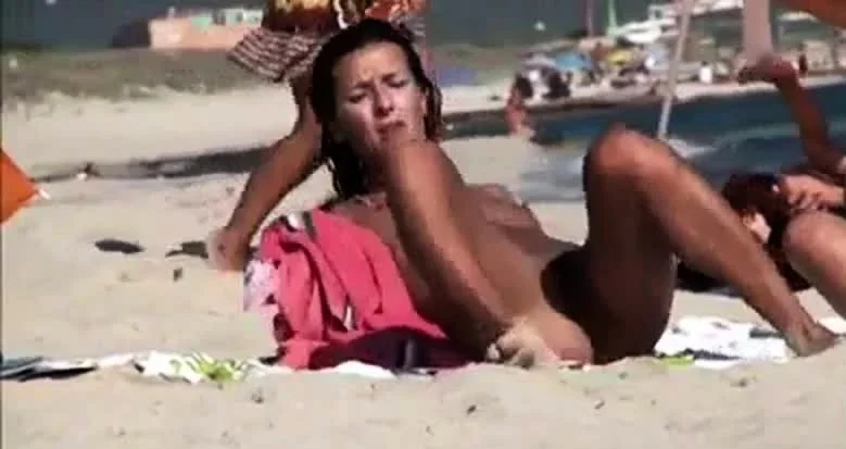 Nude Beach - Hard Nipple Mature