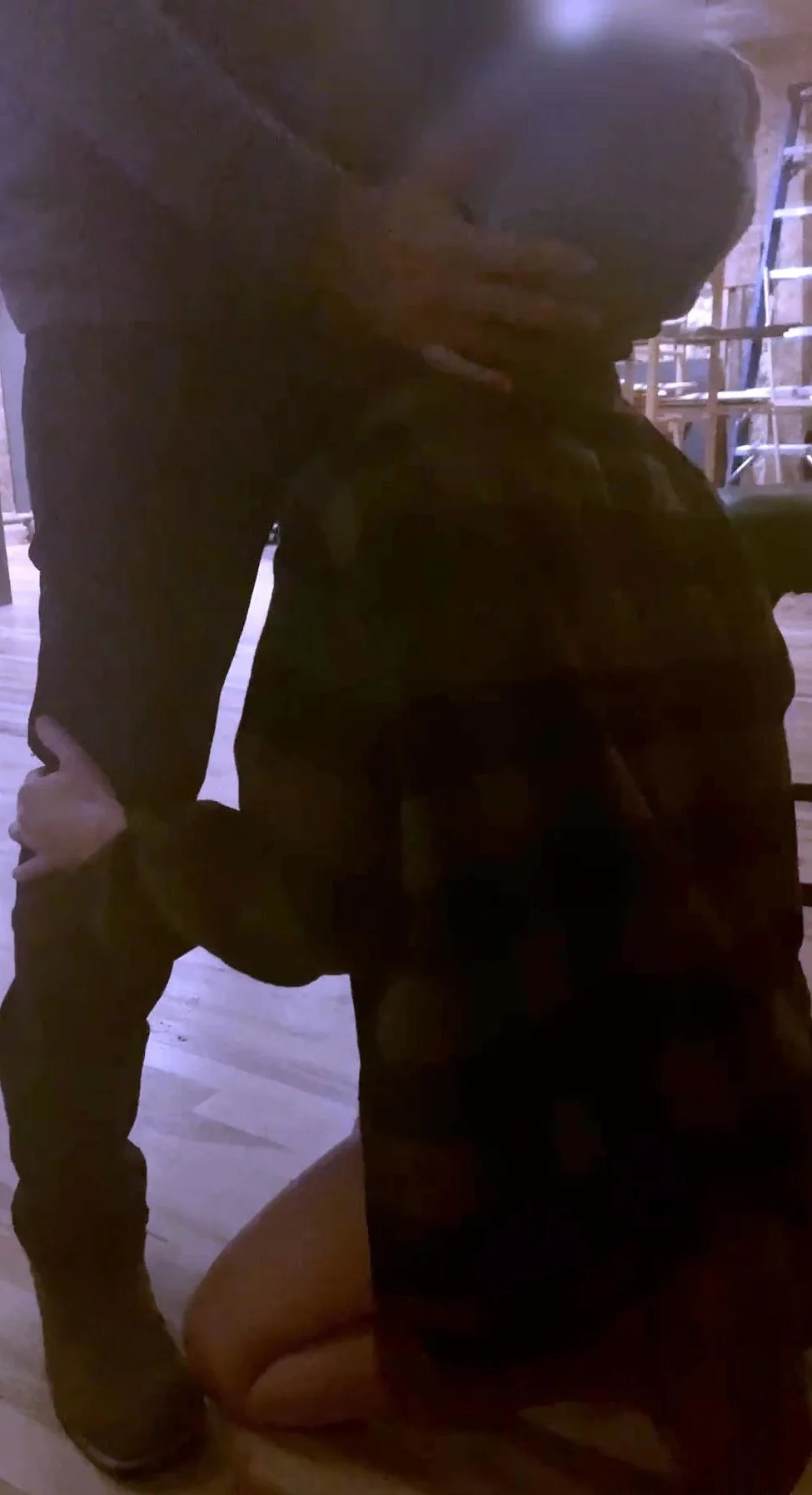 Skinny brunette MILF sucks and fucks a big cock