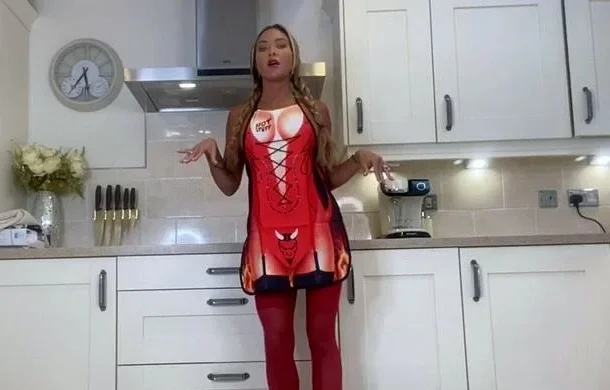 Busty amateur blonde solo