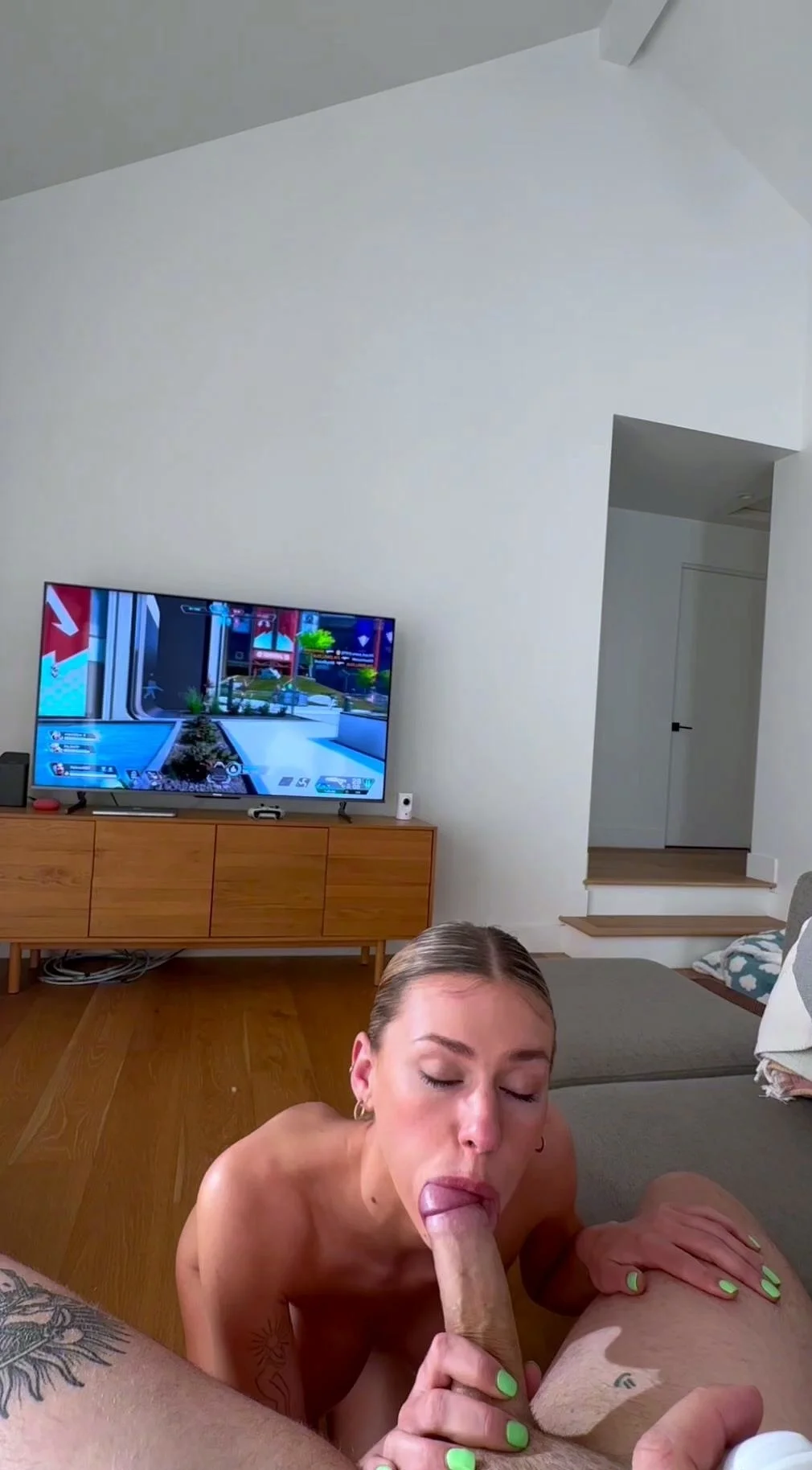 Big tit blonde MILF sucks and fucks a big cock