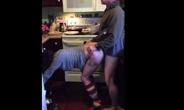 Hardcore kitchen fuck