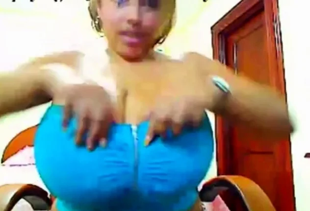 Girl lets out her big tits on cam