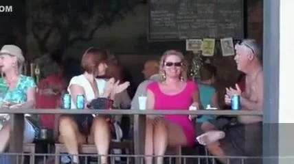 Amateurs at the bar flash their pussies to everyone