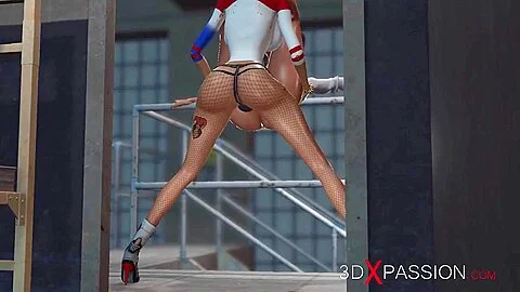 Hot sex in jail! Harley Quinn fucks a female prison officer