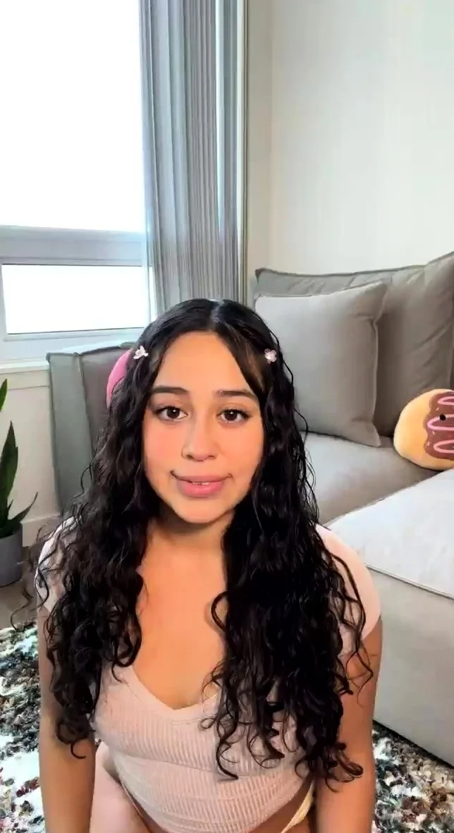Brunette solo darling masturbating at home
