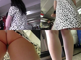 Skirt looks hot on flabby ass in accidental upskirt vid