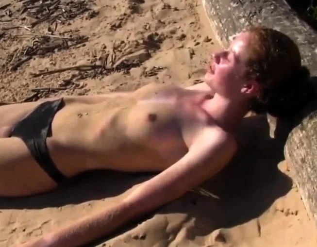 stunning young sexy beauty Nicole nude at beach