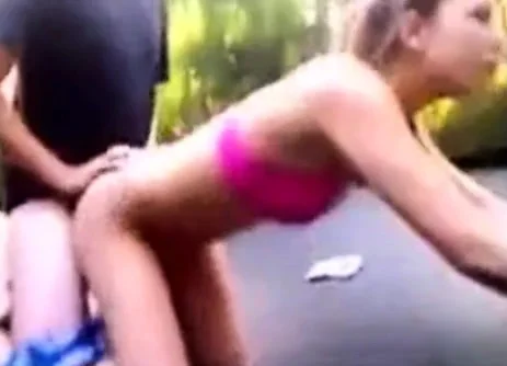 Cumming inside a teen on trampoline