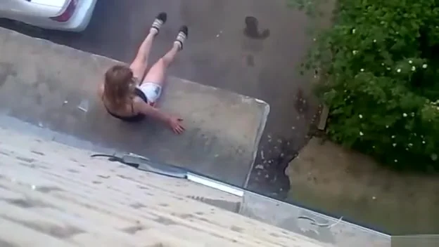 Gorgeous neighbor gets into a thong