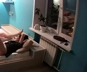 Amateur threesome on hidden cam