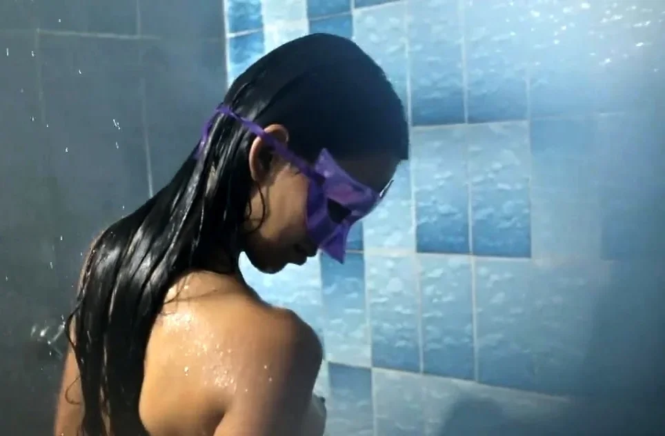 pretty Tiny slave girl in the shower