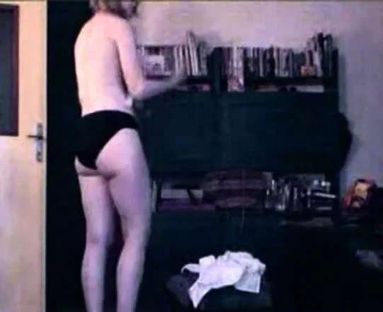 Husband show his hairy wife unaware strip