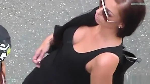Breasts in the neckline.