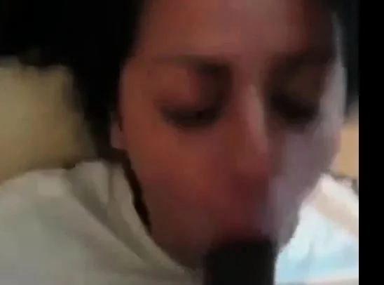 Black guy fucks a white chicks mouth and fills it with cum