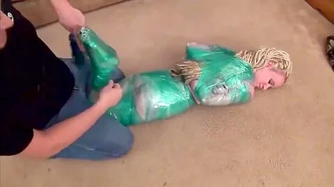 Lew Rubens In Chloe Green Plastic Wrap Hogtie
