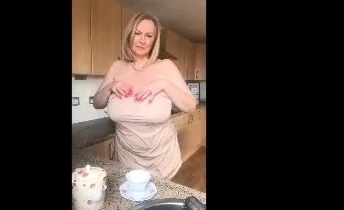 Big Boobed Blonde Masturbates With A Dildo In The Bathroom