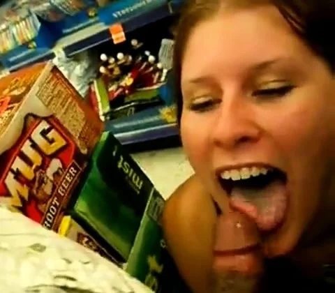 exciting, blowjob in supermarket