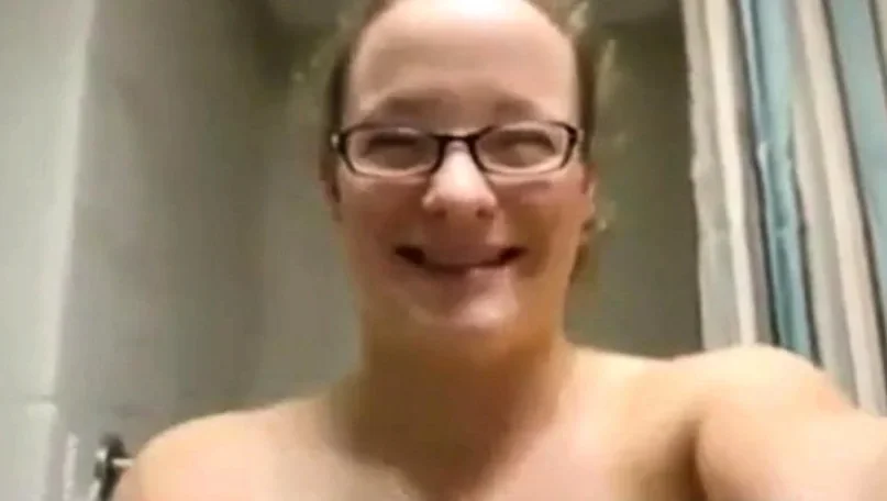 Nerdy teen exhibits herself and mastubates