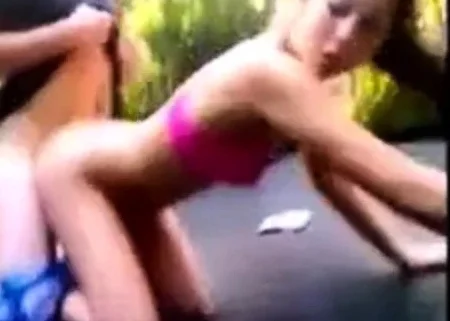 Cumming inside a teen on trampoline