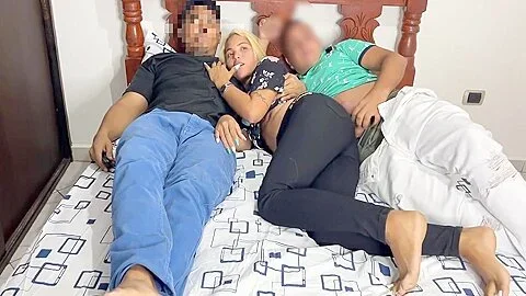 Watching Movie With My Boyfriend And His Best Friend Who Lays Next To Me And Starts Touching My Ass Next To My Stupid Bo