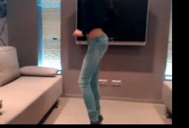 Non-nude super skinny teen dancing in jeans