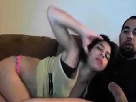 Teen sucking a Big dick on couch
