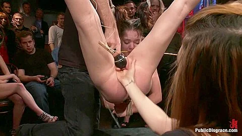 Adorable Jessi Palmer is Suspended by Just her Pigtails and Ankles and Fucked