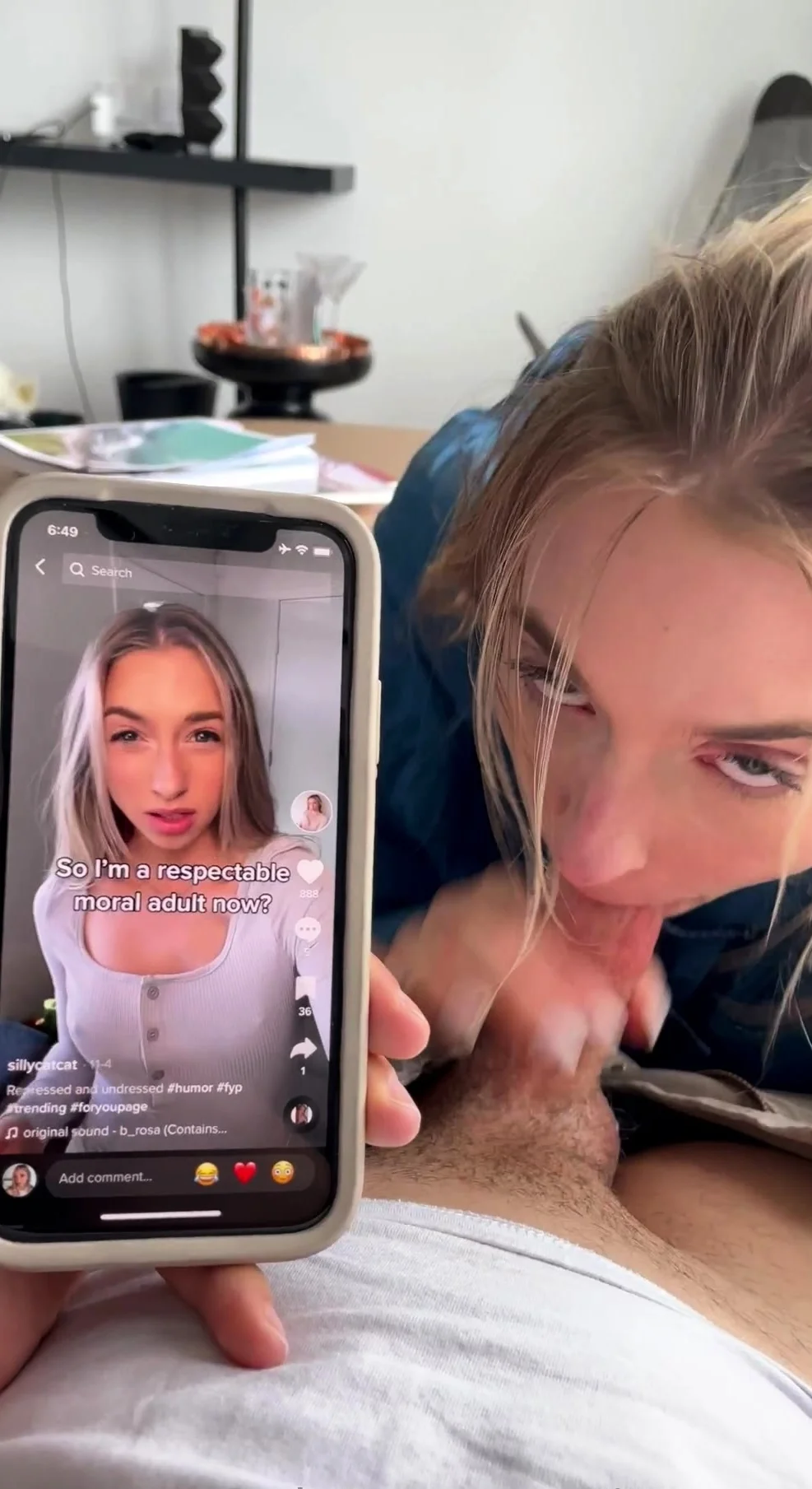 Sexy blonde teen blowjob and gangbanged then creampied