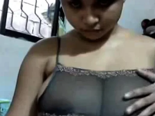 young indian shows her huge tits in webcam