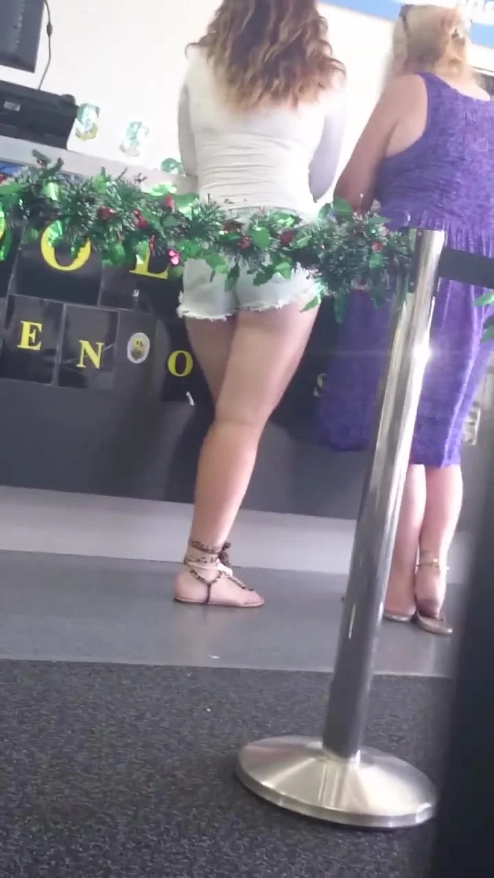 Sexy short shorts with anklet and sandals