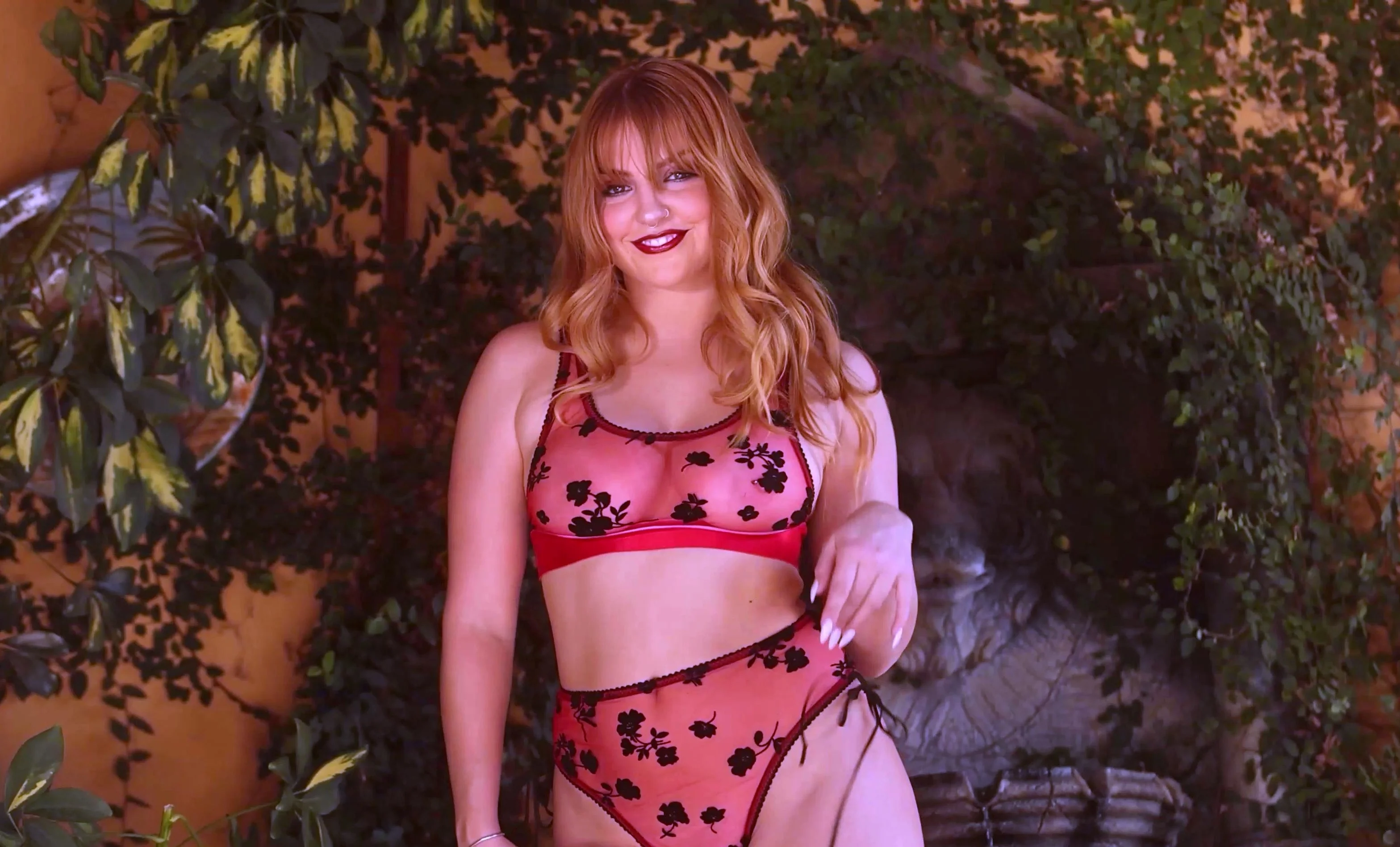 Curvy teen reveals her nipple piercings