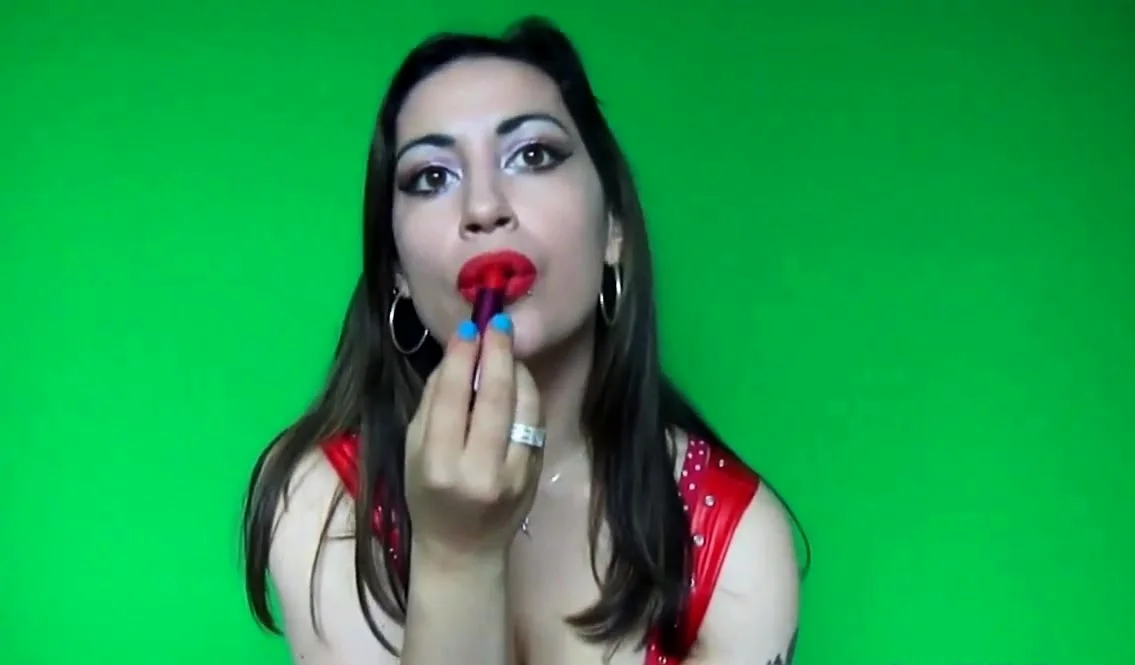 Red lipstick makeup fetish