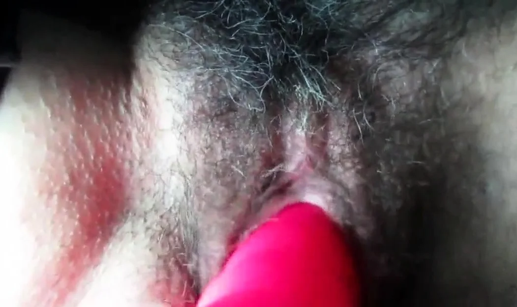 My hairy girl with a vibrator