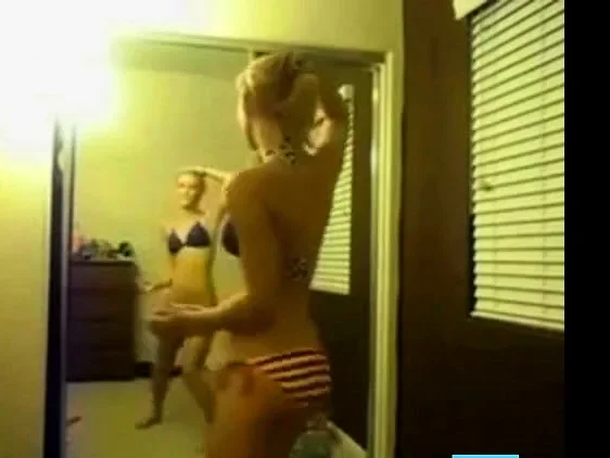 Dance! Teen does a mirror dance on webcam