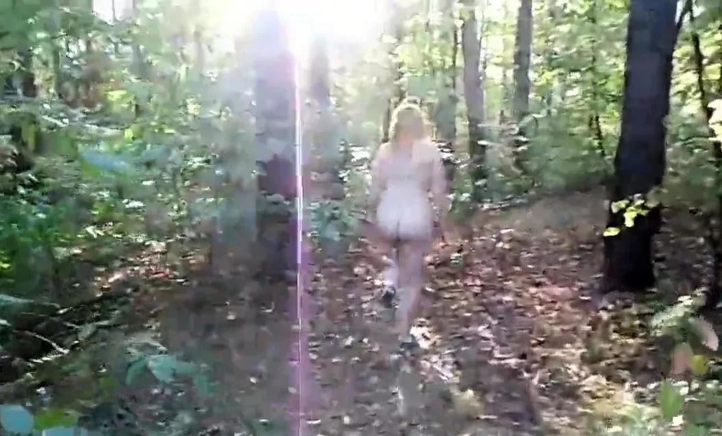 Redhead Amateur Shows Off Her Big Booty in the Forest