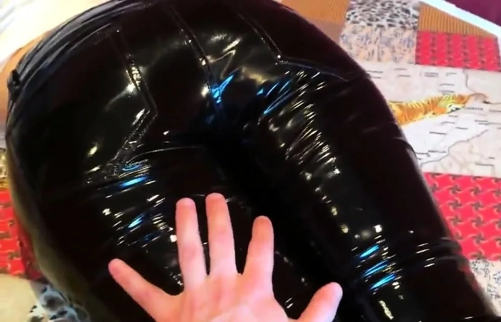 Squeezingmy  ass in shiny vinyl pants
