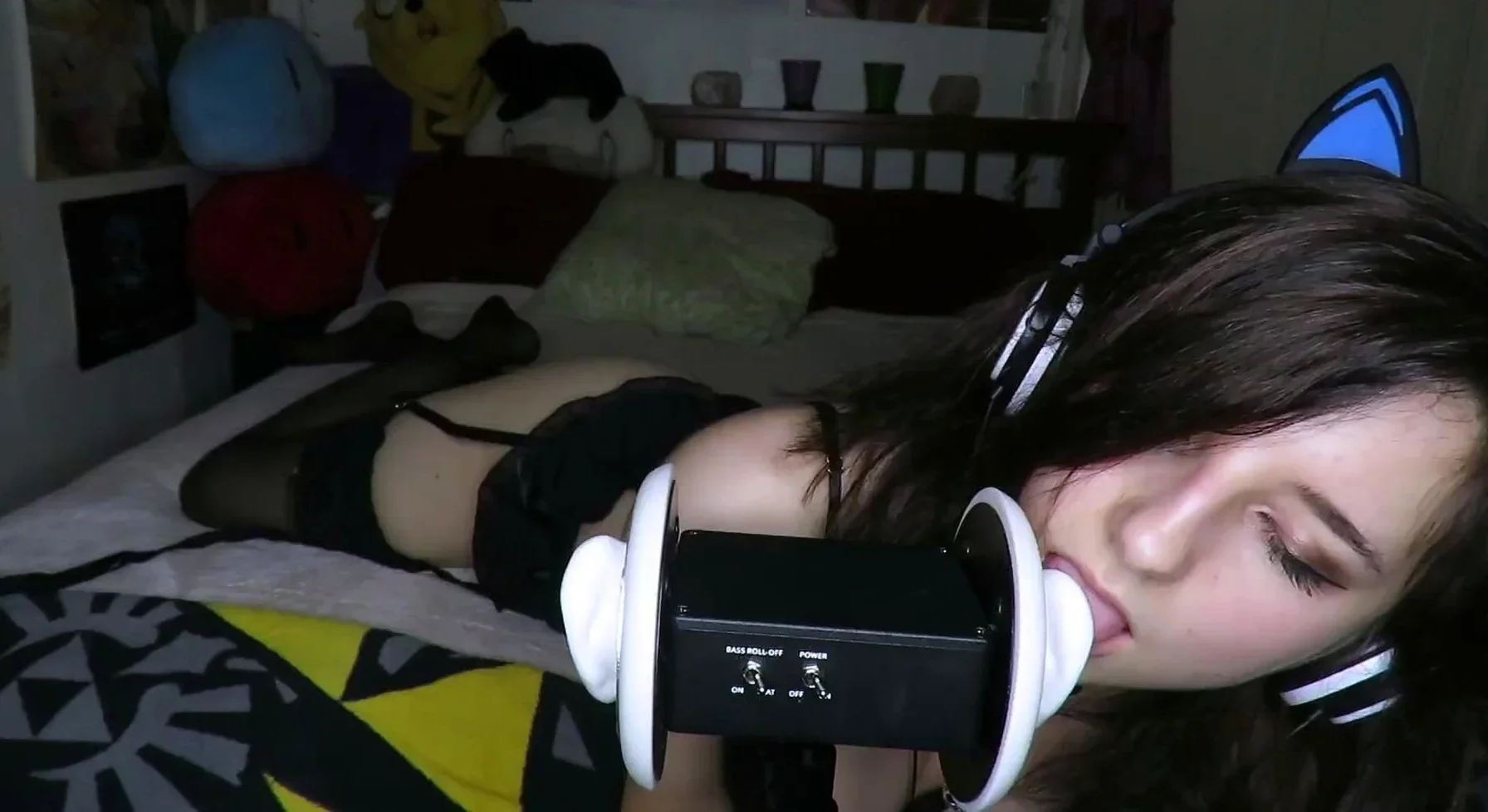 Skinny teen brunette masturbating with toy