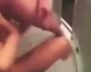 Blonde girl fucked under the shower and sucks dick