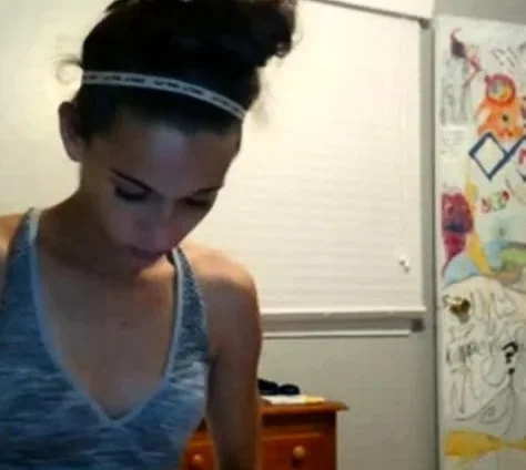 Cute teen girl with a boner