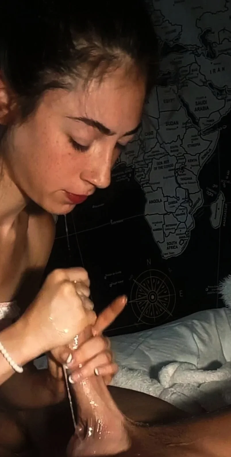 Latin Teen Blowjob POV with Cumshot On Her Chin