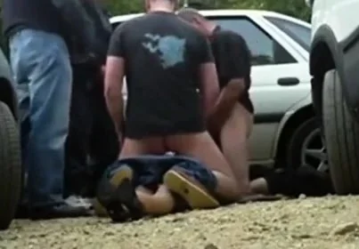 Blonde MILF loves outdoor and gangbang