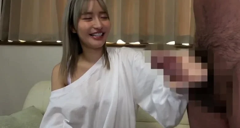 pretty japanese gives handjob and blowjob