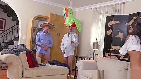 Latina teen 18+ doggystyled by grandpa
