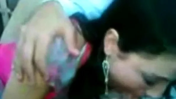 Beautiful Arab girl sucking in the car