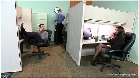 MILF with a tiny body and HUGE tits Gangbanged by Co Workers