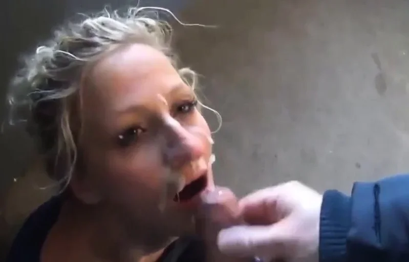 Nasty girl need to walk in public with face full of cum