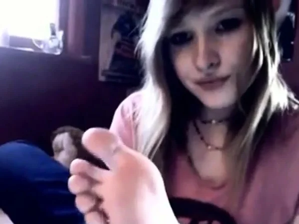 Spitting on my feet.