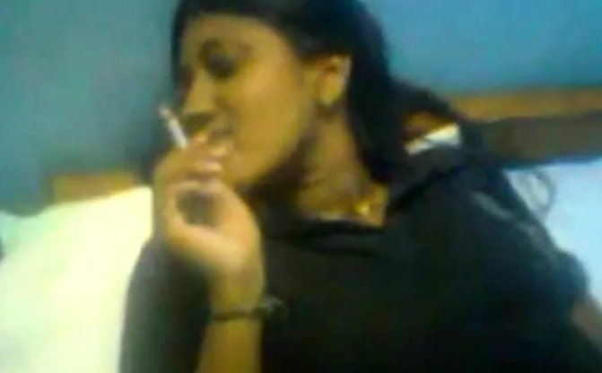 Desi girl smoking and giving blowjob